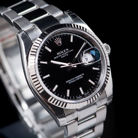 rolex datejust 34 black|rolex oyster perpetual date 34mm.